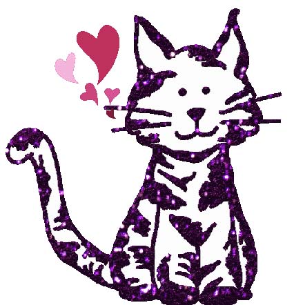 purple cat clip art